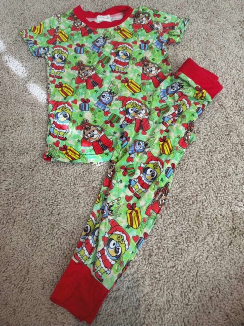 Grinch x Bluey bamboo pjs